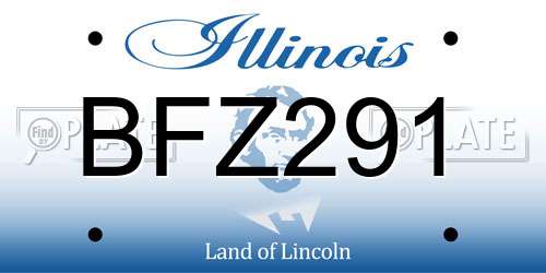 BFZ291 Illinois License Plate
