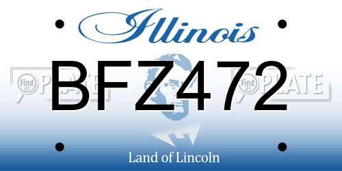 BFZ472 Illinois License Plate