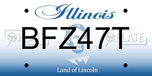 BFZ47T Illinois License Plate