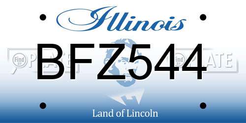 BFZ544 Illinois License Plate