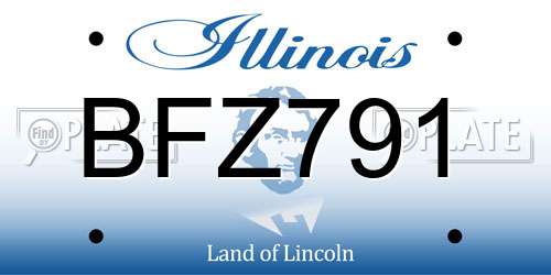 BFZ791 Illinois License Plate