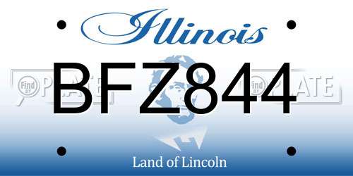 BFZ844 Illinois License Plate