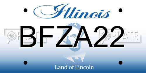 BFZA22 Illinois License Plate