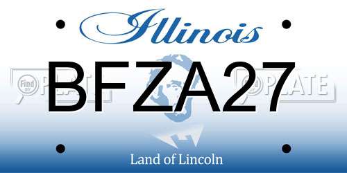 BFZA27 Illinois License Plate