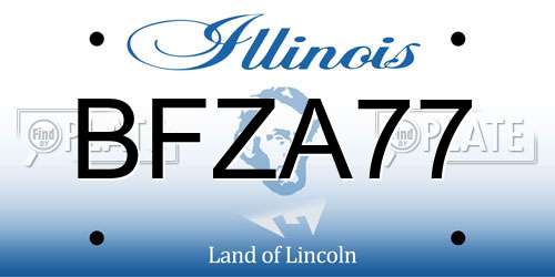 BFZA77 Illinois License Plate