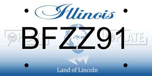 BFZZ91 Illinois License Plate