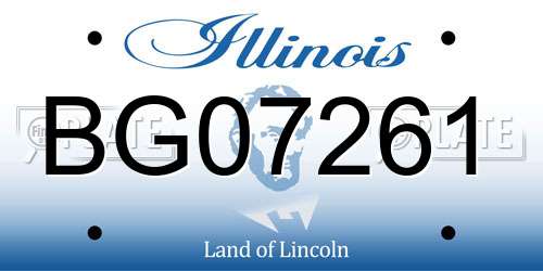 BG07261 Illinois License Plate