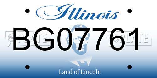 BG07761 Illinois License Plate