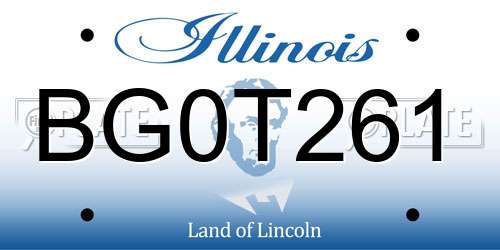 BG0T261 Illinois License Plate