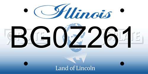 BG0Z261 Illinois License Plate