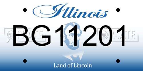 BG11201 Illinois License Plate