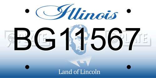 BG11567 Illinois License Plate