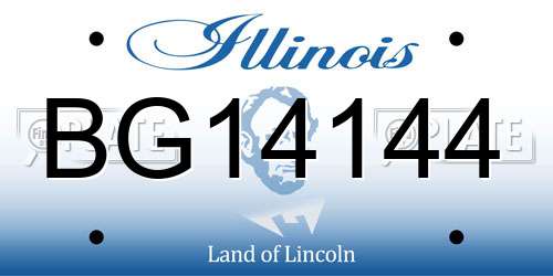 BG14144 Illinois License Plate