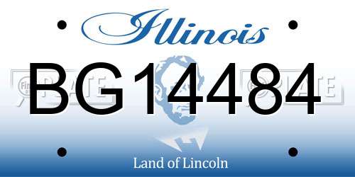 BG14484 Illinois License Plate