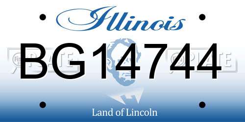 BG14744 Illinois License Plate