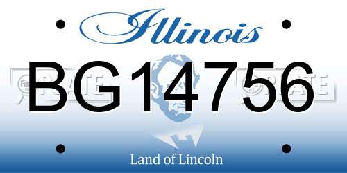 BG14756 Illinois License Plate