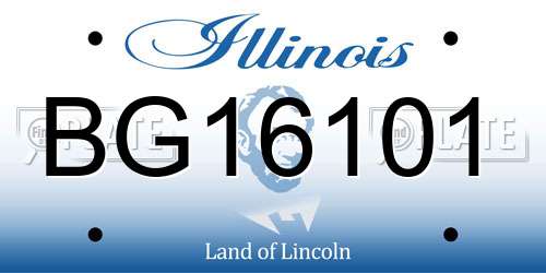 BG16101 Illinois License Plate