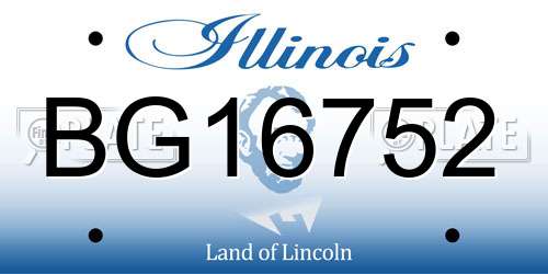 BG16752 Illinois License Plate