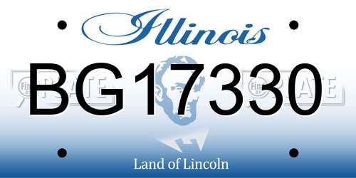 BG17330 Illinois License Plate