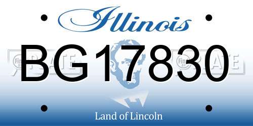 BG17830 Illinois License Plate