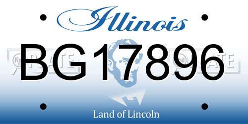 BG17896 Illinois License Plate