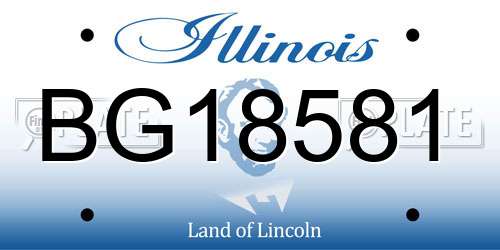 BG18581 Illinois License Plate