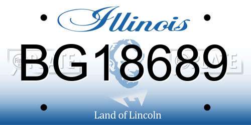 BG18689 Illinois License Plate