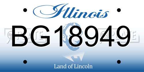 BG18949 Illinois License Plate