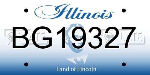 BG19327 Illinois License Plate