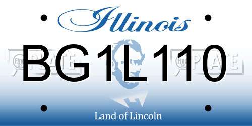 BG1L110 Illinois License Plate