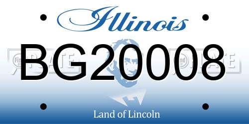 BG20008 Illinois License Plate