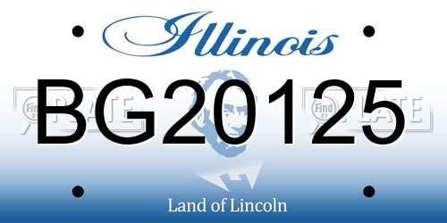 BG20125 Illinois License Plate