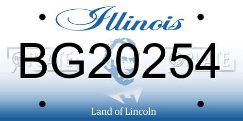 BG20254 Illinois License Plate