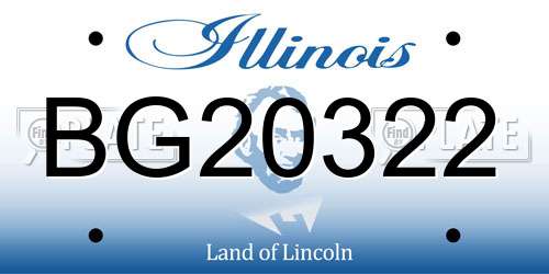 BG20322 Illinois License Plate