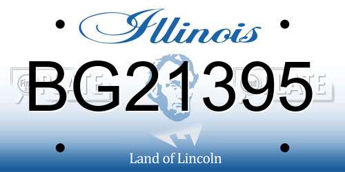 BG21395 Illinois License Plate