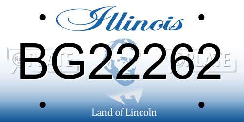 BG22262 Illinois License Plate