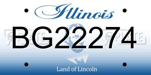 BG22274 Illinois License Plate