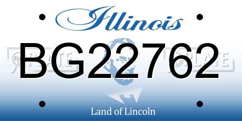 BG22762 Illinois License Plate