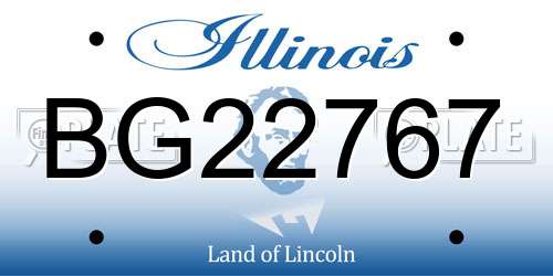 BG22767 Illinois License Plate