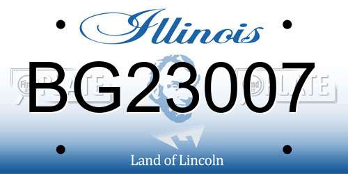 BG23007 Illinois License Plate