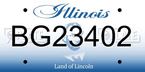 BG23402 Illinois License Plate