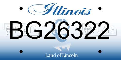 BG26322 Illinois License Plate