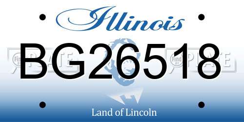 BG26518 Illinois License Plate