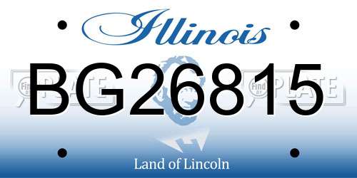 BG26815 Illinois License Plate