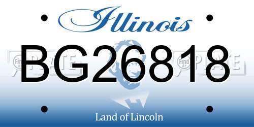 BG26818 Illinois License Plate