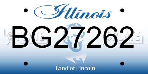 BG27262 Illinois License Plate