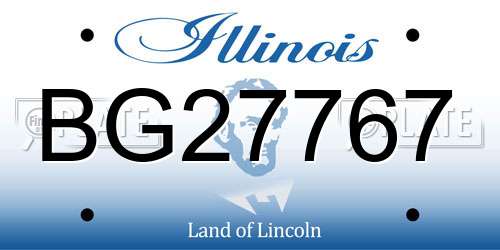 BG27767 Illinois License Plate
