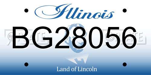 BG28056 Illinois License Plate