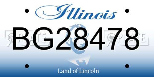 BG28478 Illinois License Plate