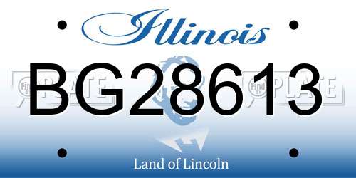 BG28613 Illinois License Plate